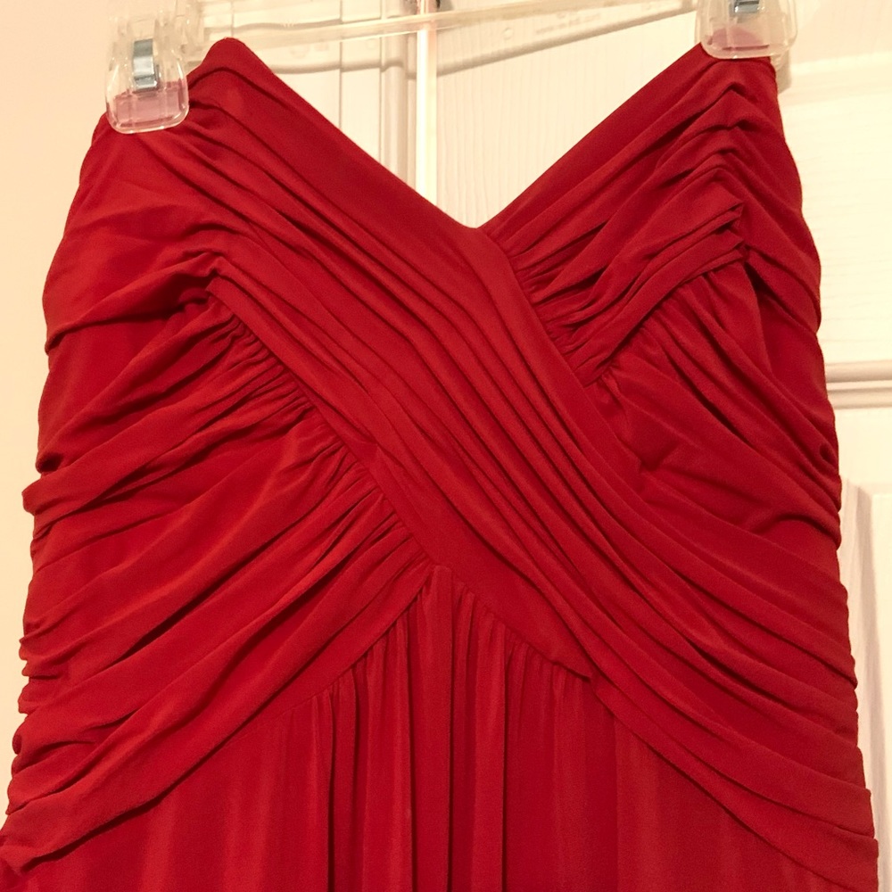 Vintage Cache Red Evening Gown With Back Cutout S… - image 2